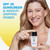 Model with Prime + Protect Facial Sunscreen with Vitamin C SPF 35 bottle in hand. SPF 35 sunscreen and makeip gripping primer