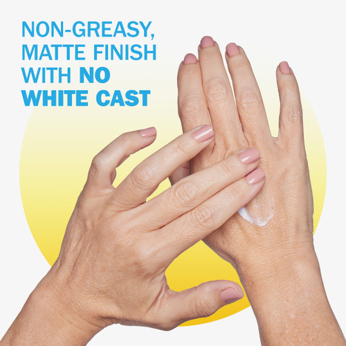Applying Prime + Protect Facial Sunscreen with Vitamin C SPF 35 to hand. Non-greasy matte finish with no white cast